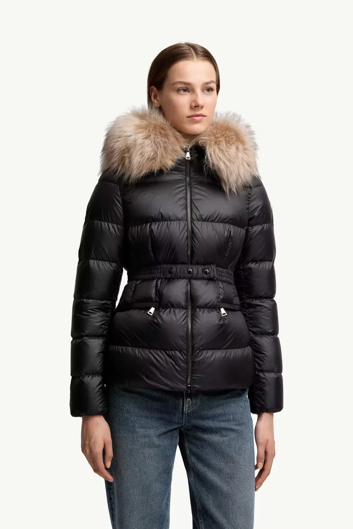 Doudoune courte à capuche bordée de shearling Boed