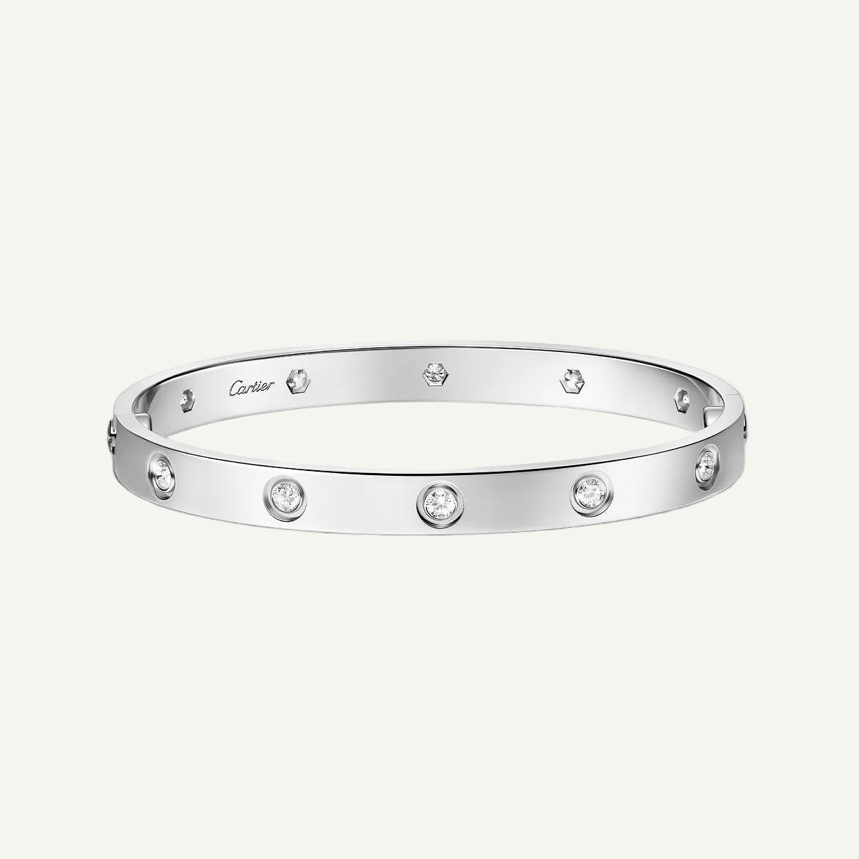 Cartier - Bracelet Love, 10 diamants Or Blanc
